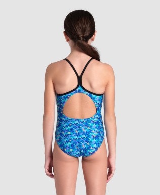 Girls Pool Tiles Light Drop Back Swimsuit